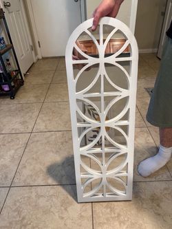 Arched Wood Frame Wall Mirror White