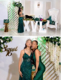 Emerald Green Sequin Mermaid Formal Gown