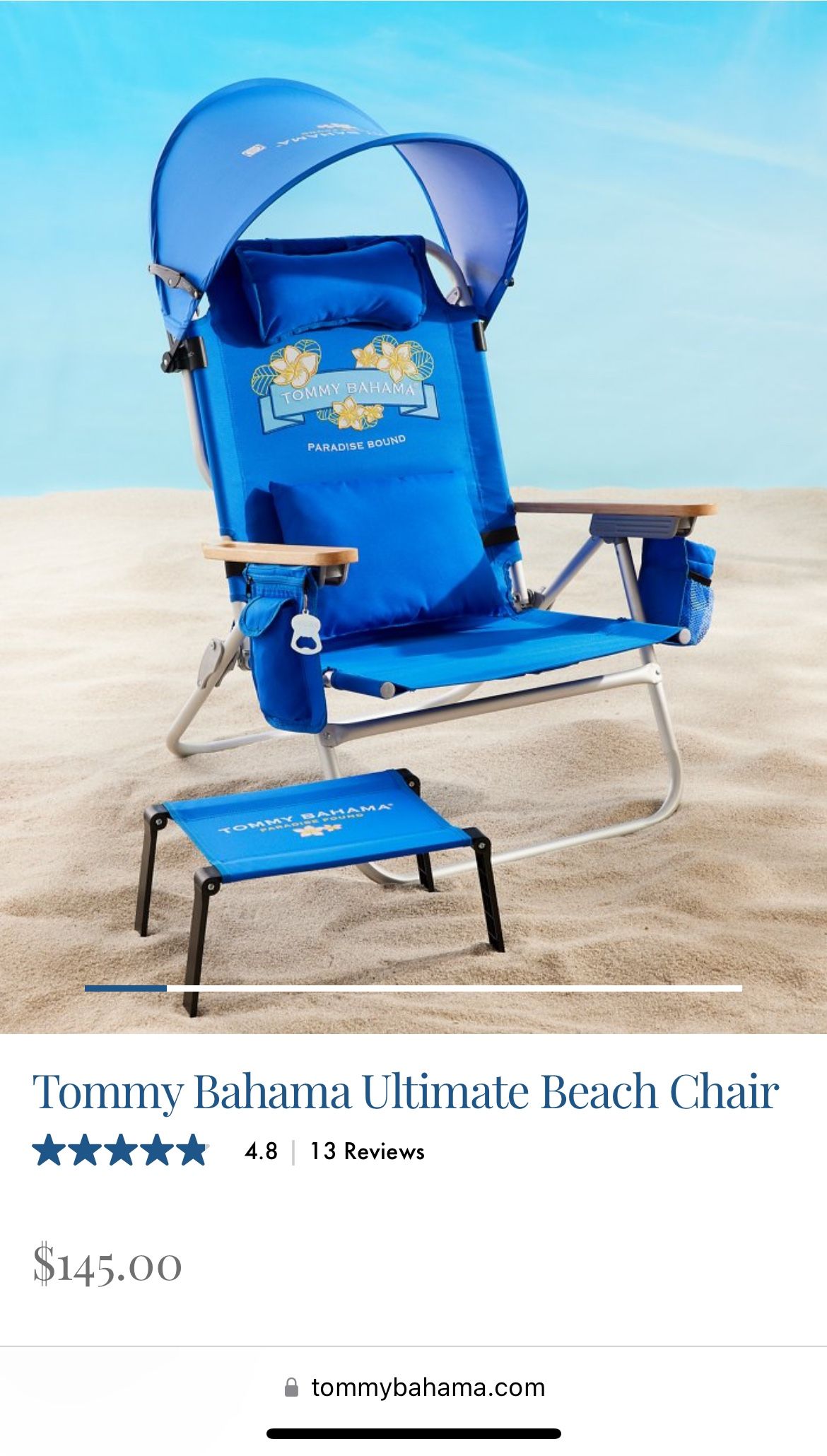 NEW - Beach Chair Backpack With Cooler and  Sun Canopy