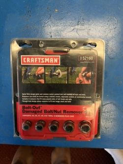 New Craftsman Bolt-Out Damaged Bolt/Nut Remover Set – 5 Piece (#52160), Sealed