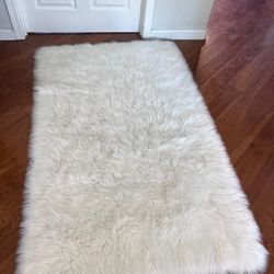 Faux Fur White Sectional Rug