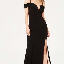 Off The Shoulder Gown Black Dress 