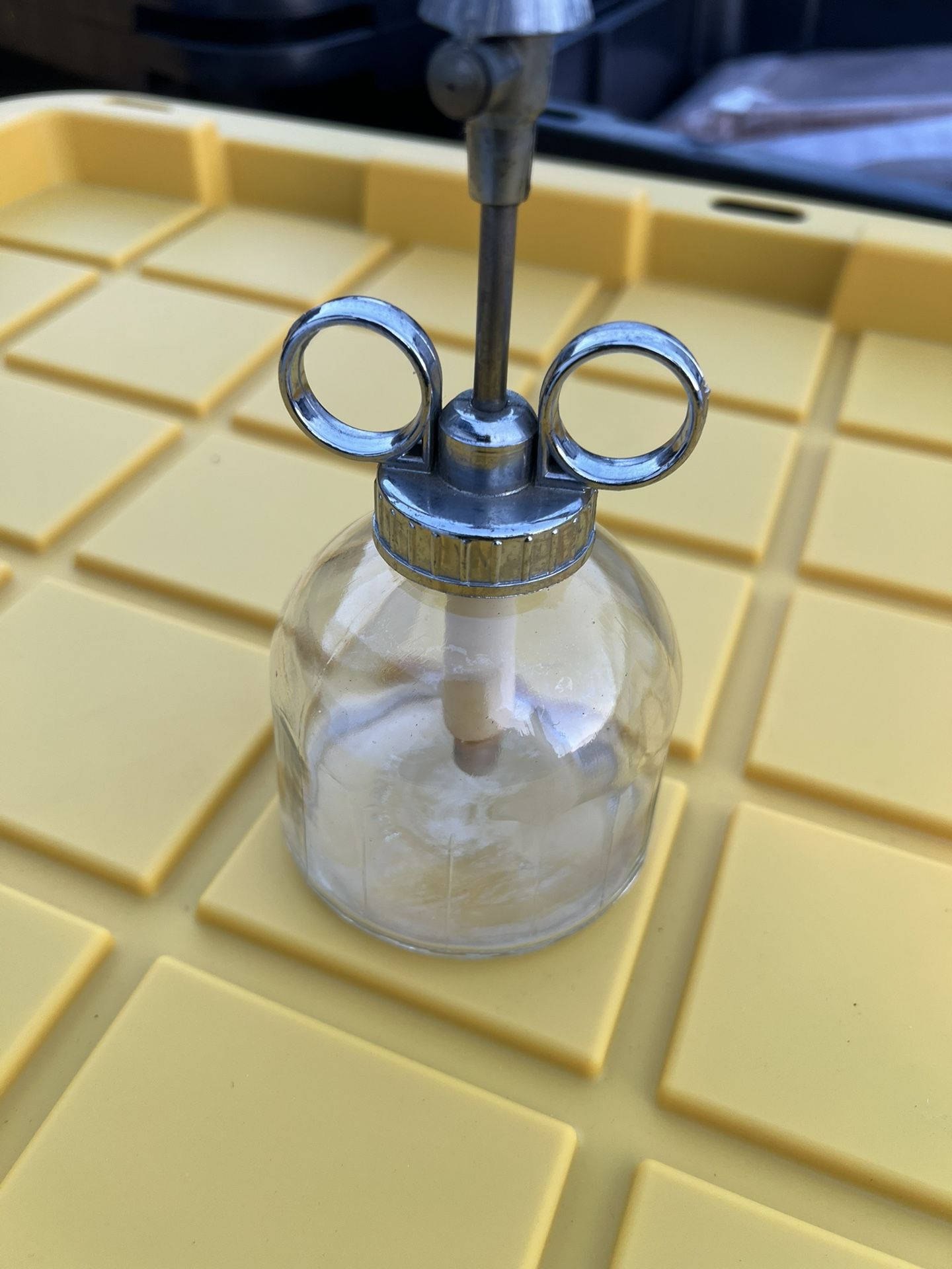 Vintage Glass and Metal Soap/ Lotion Dispenser. See Pictures for Dimensions 