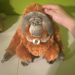 Wild Republic brand stuffed orangutan orange stuffed animal