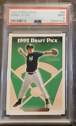 Derek Jeter signed Baseball and Rookie Topps Gold card PSA 9!!!