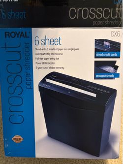 6 sheet crosscut paper shredder