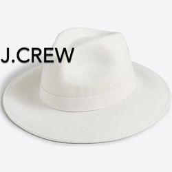 (NEW) WOMEN’S J.CREW 100% WOOL WITH GROSGRAIN RIBBON - SIZE: MEDIUM/LARGE (MSRP: $89.50)