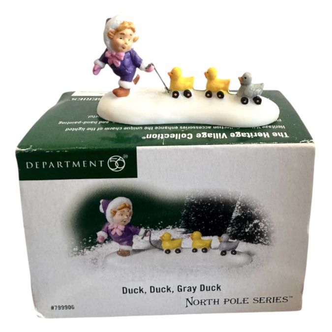 Dept 56 Duck Gray Duck North Pole Series 2007 Elf Christmas 799906 Retired