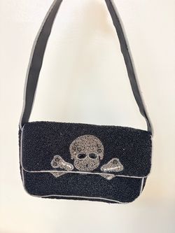 Halloween skull beaded bag