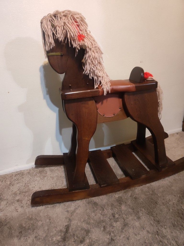 Wooden Christmas Pony Rocking Horse