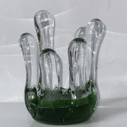  vintage Swedish art glass finger votive candle holder