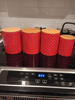 Red Ceramic Canisters