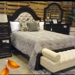 Duke 4 Pcs Bedroom Sets Dresses Nightstands and Mirrors Finance and Delivery Available 