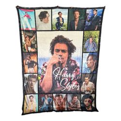 Harry Styles Photo Collage Blanket 60x80 Throw Super Soft Fleece Fan Gift