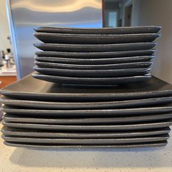 Dish set dark grey/pewter