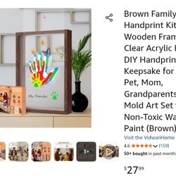 Family Handprint Kit w/ Wooden Frame & Paint