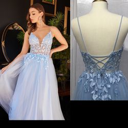 New With Tags Layered Tulle Corset Bodice Long Formal Dress & Prom Dress $216 