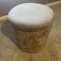 Round velvet ottoman storage 