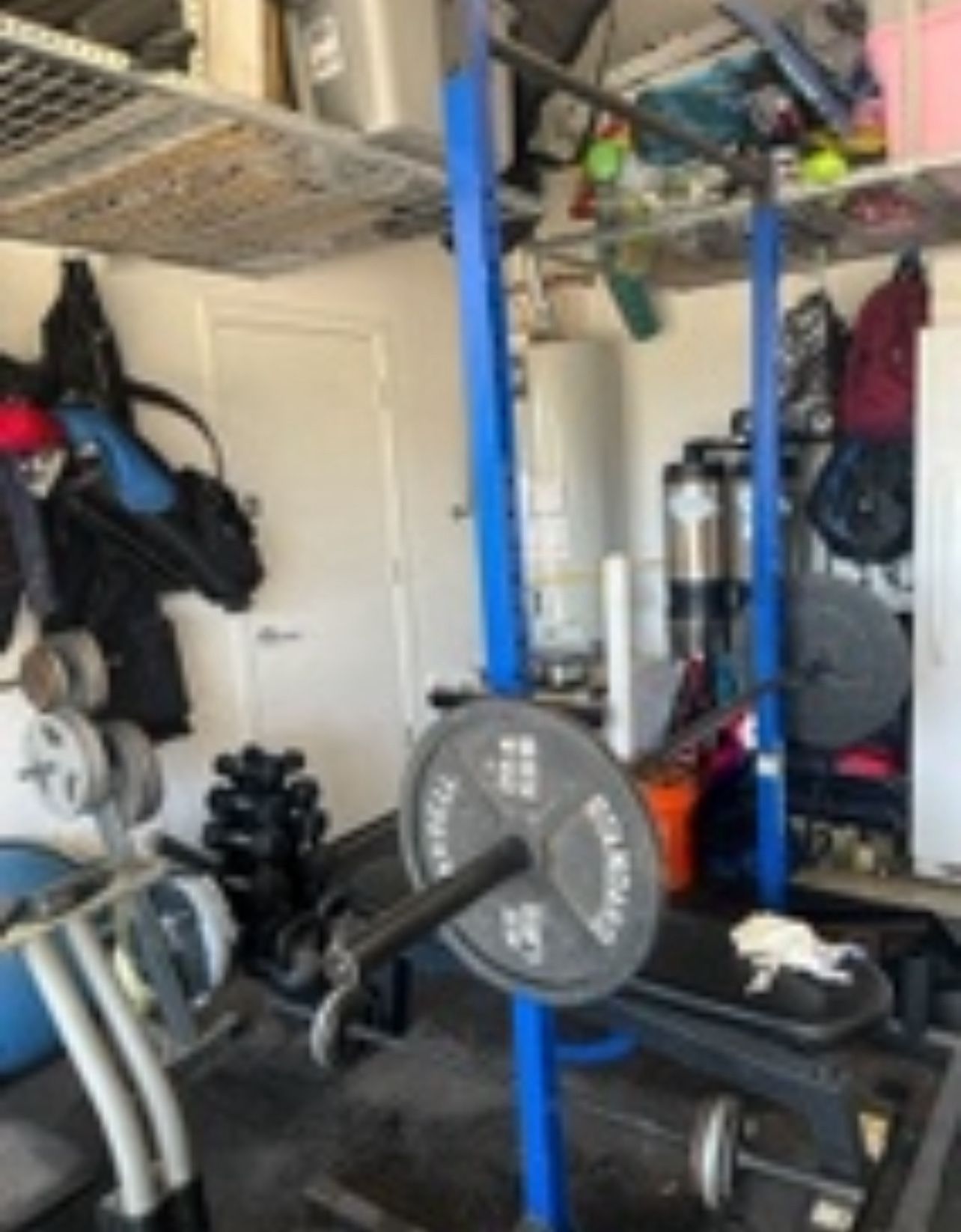 Power Rack Barbell And Weight Bench Set