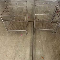 Cast-Iron Nightstands With Glass Top