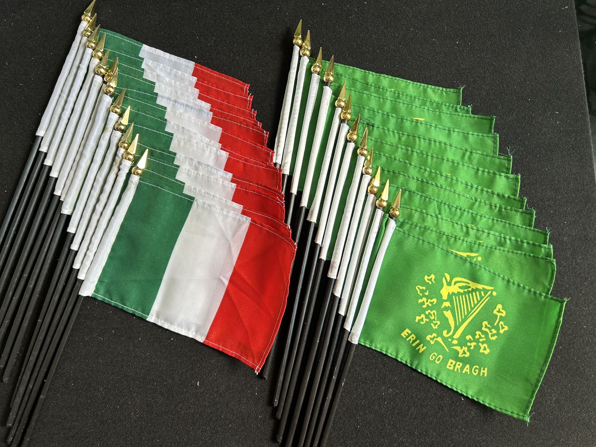 (12) “Flags of Italy”, and, (12) “ERIN GO BRAGH” Brand New, Flags of Ireland