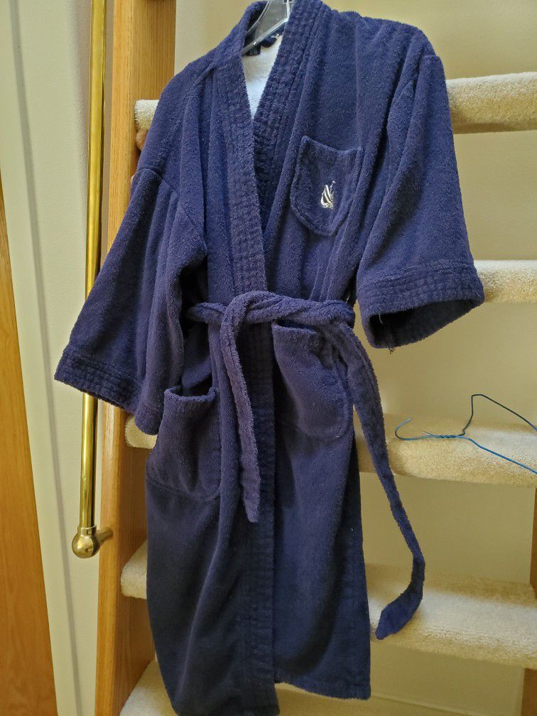 Heavy Duty Blue Terry Cloth Men's Robe