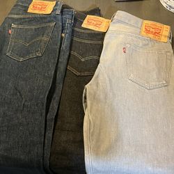3 levi’s 501s