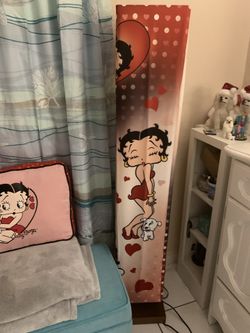 Betty Boop Floor Lamp W/ Art On 4 Sided Fabric Shade!! New!!