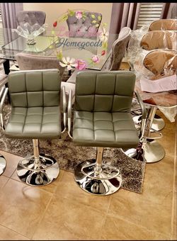 Modern Brand Gray Adjustable Swivel Bar Stools (In Box)  Barstools – $49 Each