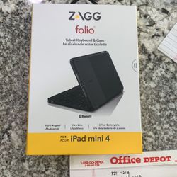 iPad Mini 4 Zagg Folio Case with keyboard 