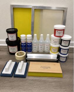 Screen Printing Starter Kit 20x24 110 Mesh Screens Plastisol Ink Squeegee Supplies