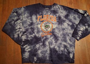 Mens Size Large Blue Florida Gators Tie-Dye Crewneck Sweatshirt