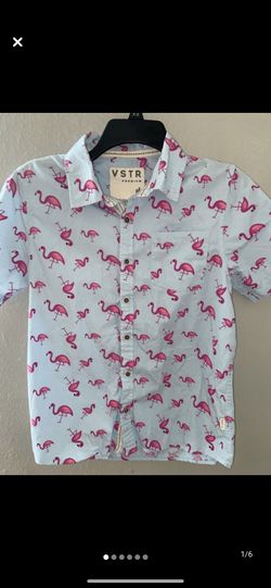 Boys Large Shortsleeved Pocketed Button Up