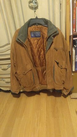 Mens large leather bomber jacket