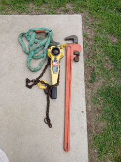1 1/2 ton chain hoist/48" Pittsburgh pipe wrench