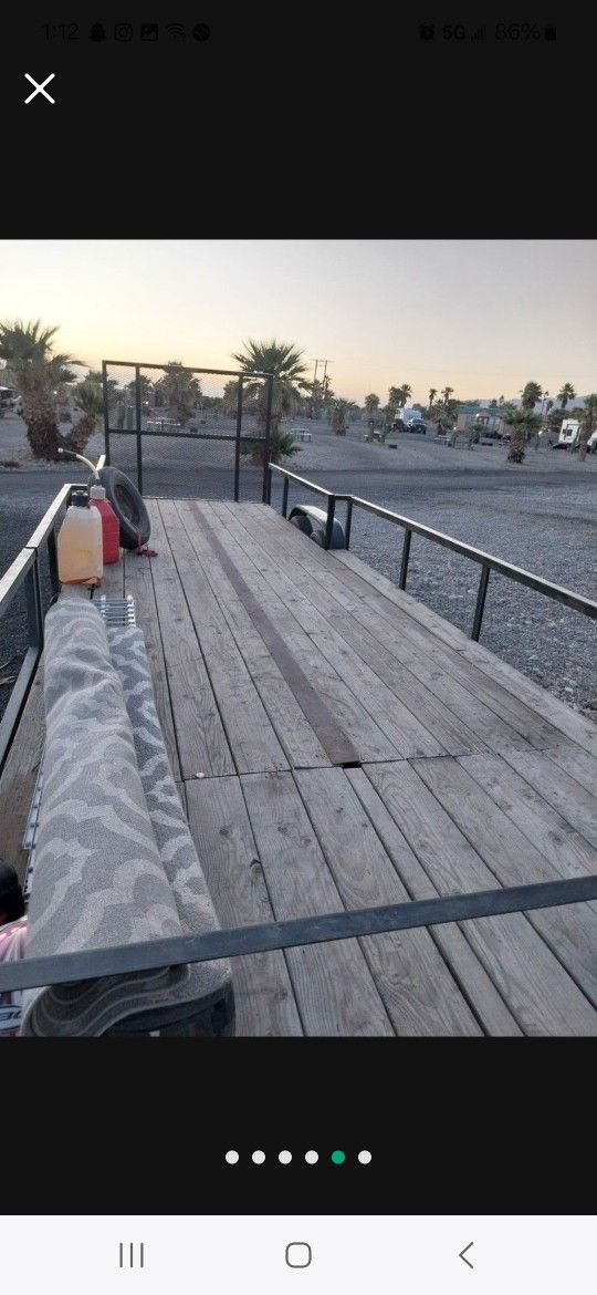 24 Ft Trailer 2 doors
Pink in hand
Front side is about 15ft by 90"
The back is 76"