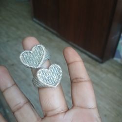 Two Rose Gold Gold Filled Heart Rings 