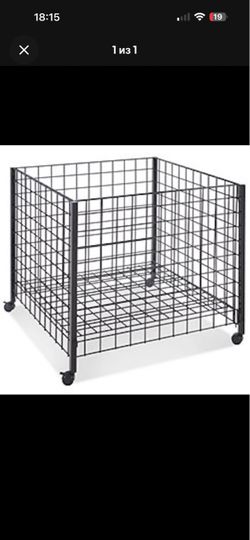 Rolling 36" × 36" × 30"H Grid Dump Bin Display Merchandiser