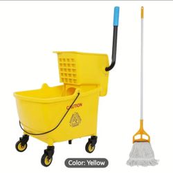 YELLOW MOP BUCKET W/RINGER NO MOP