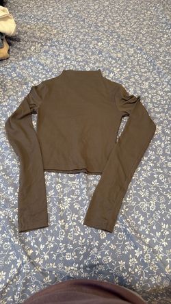 Olive Green Mock Neck Crop Top