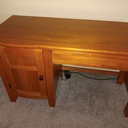 Desk with Drawer & Cabinet 