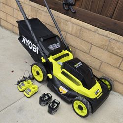 Ryobi 18v Brushless 20-in Cordless Electric Battery Lawn Mower 