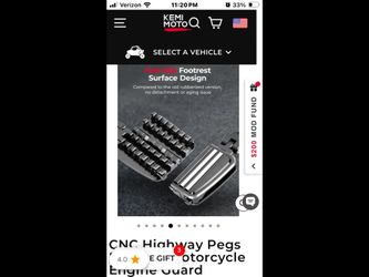 CNC Highway Pegs For 1.25" Motorcycle Engine Guard - Fits Various Harleys + Others