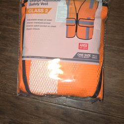 Hi Visibility Orange Class 2 Reflective Adjustable Safety Vest

