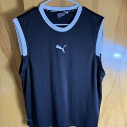 Puma RTG men's crew neck sleeveless muscle t-shirt in black and white XL on tag