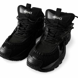 New Open Box VERSACE 1016711, Mercury M_VS_01 Men's Black Sneakers,