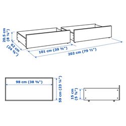 4 set of Underbed Storage Drawers on Casters / Wheels