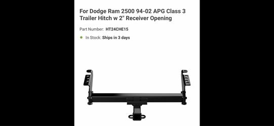 94-01 DODGE RAM 1500/2500/3500 tow hitch