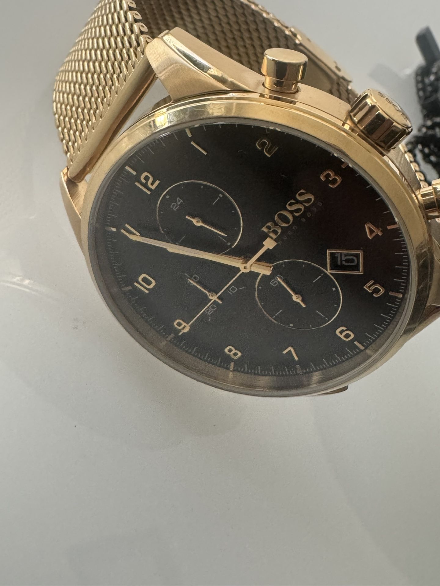 Men's Skymaster Gold-Tone Stainless Steel Mesh Bracelet 44mm