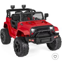 Best Choice Products 12V Kids Ride On Truck Car w/ Parent Remote Control, Spring Suspension, LED Lights - Red